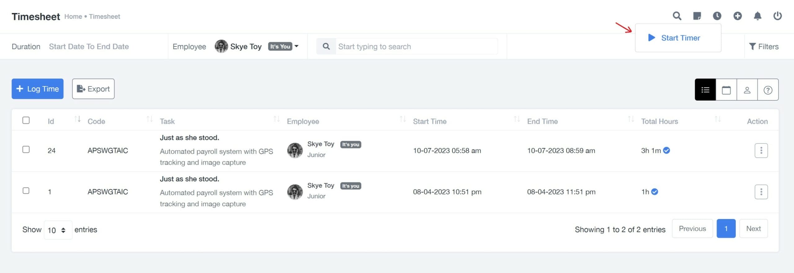 Choosing the Best Task Management Tool for Your Business 4 Time-tracking timesheet – TaskCreator.com